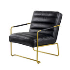 Chaise noire de 30 pouces avec cadre doré