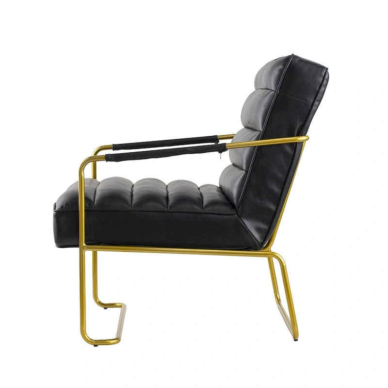 Chaise noire de 30 pouces avec cadre doré