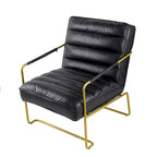 Chaise noire de 30 pouces avec cadre doré