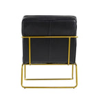 Chaise noire de 30 pouces avec cadre doré