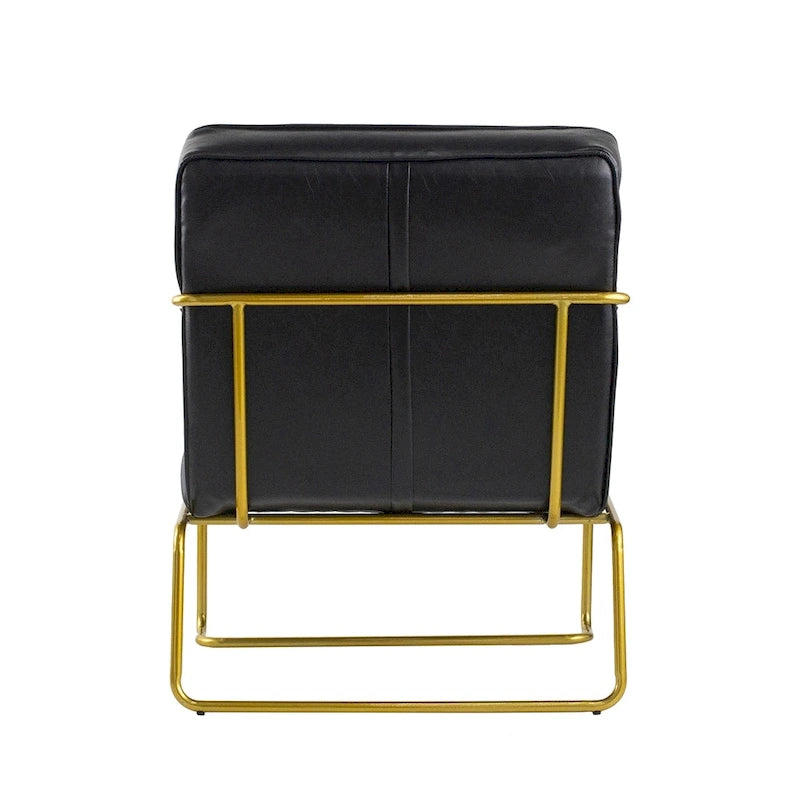 Chaise noire de 30 pouces avec cadre doré