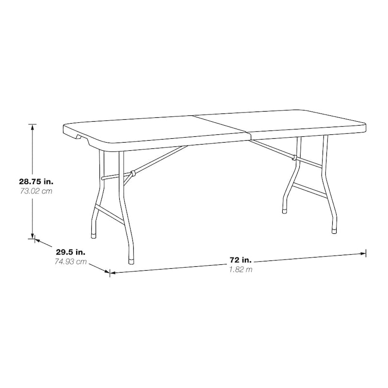 Table polyvalente pliable en résine de 1,8 m