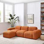 Canapé d'angle modulable moderne en forme de L, combinaison DIY, canapé rembourré 3 places avec méridienne pour salon