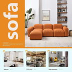 Canapé d'angle modulable moderne en forme de L, combinaison DIY, canapé rembourré 3 places avec méridienne pour salon