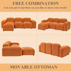 Canapé d'angle modulable moderne en forme de L, combinaison DIY, canapé rembourré 3 places avec méridienne pour salon