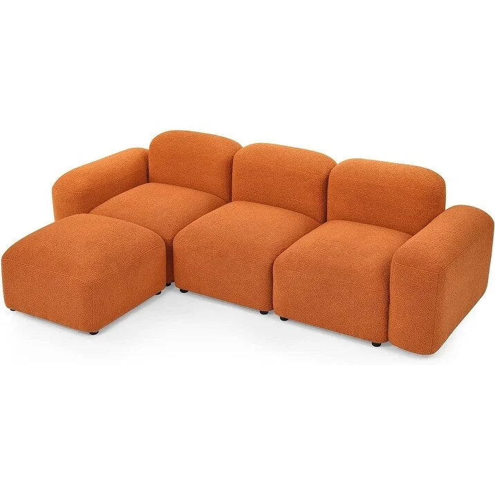 Canapé d'angle modulable moderne en forme de L, combinaison DIY, canapé rembourré 3 places avec méridienne pour salon