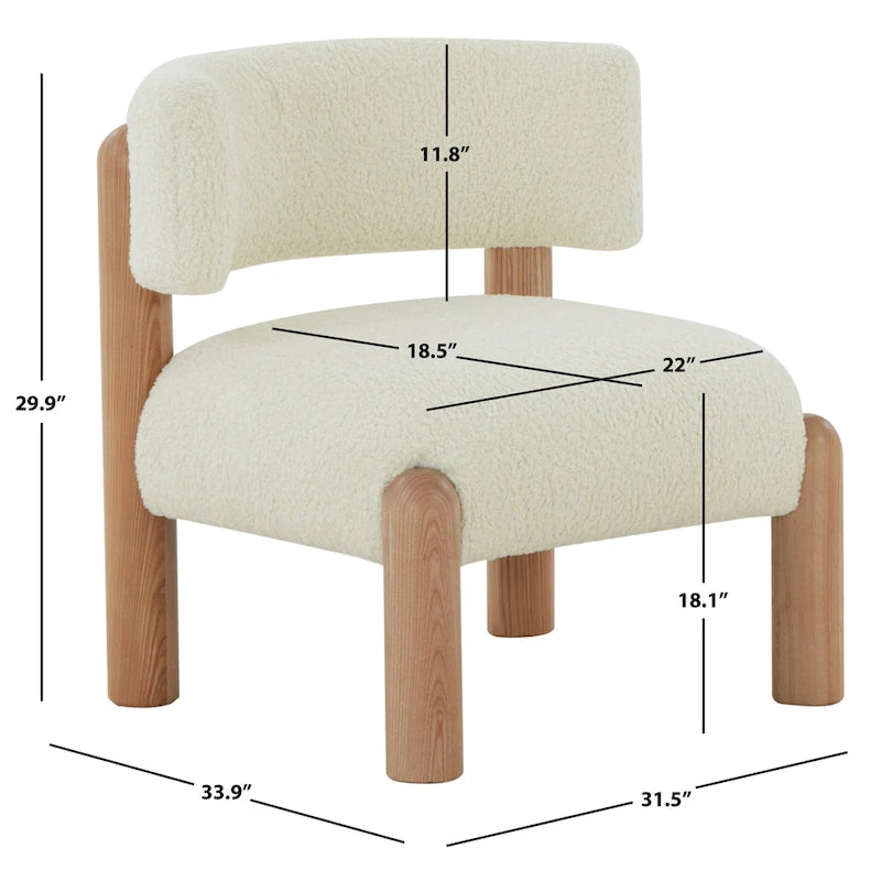 Fauteuil en fausse fourrure - L 66 cm x P 66 cm x H 71 cm