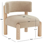 Fauteuil en fausse fourrure - L 66 cm x P 66 cm x H 71 cm