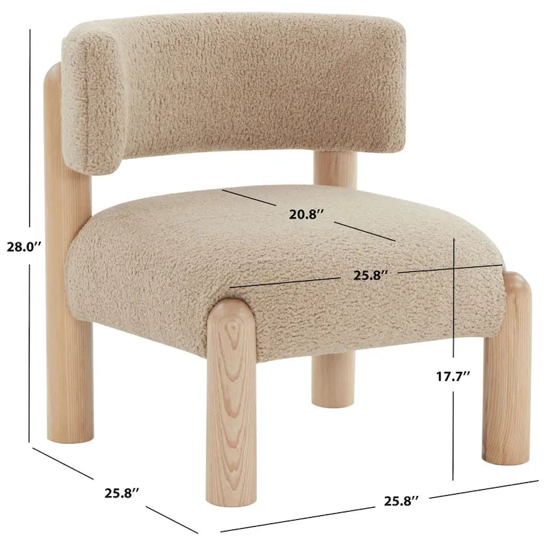 Fauteuil en fausse fourrure - L 66 cm x P 66 cm x H 71 cm