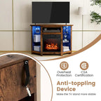 Meuble TV avec foyer électrique et lumières DEL