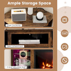Meuble TV avec foyer électrique et lumières DEL