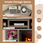 Meuble TV avec foyer électrique et lumières DEL