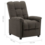 Fauteuil Inclinable Tissu Taupe - 29.1 x 38.9 x 40.1