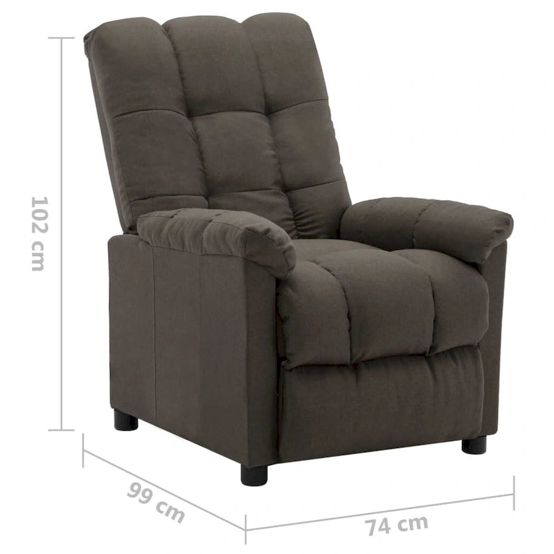 Fauteuil Inclinable Tissu Taupe - 29.1 x 38.9 x 40.1