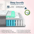 Sommier réglable avec matelas hybride 12 po, massage, port USB, éclairage sous le lit, application, inclinaison de la tête et des pieds