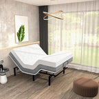 Sommier réglable avec matelas hybride 12 po, massage, port USB, éclairage sous le lit, application, inclinaison de la tête et des pieds