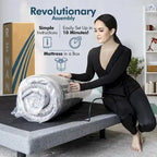 Sommier réglable avec matelas hybride 12 po, massage, port USB, éclairage sous le lit, application, inclinaison de la tête et des pieds