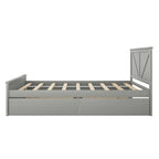 Lit plateforme en bois avec 4 tiroirs de rangement et pieds de soutien