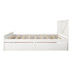 Lit plateforme en bois avec 4 tiroirs de rangement et pieds de soutien