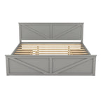 Lit plateforme en bois avec 4 tiroirs de rangement et pieds de soutien