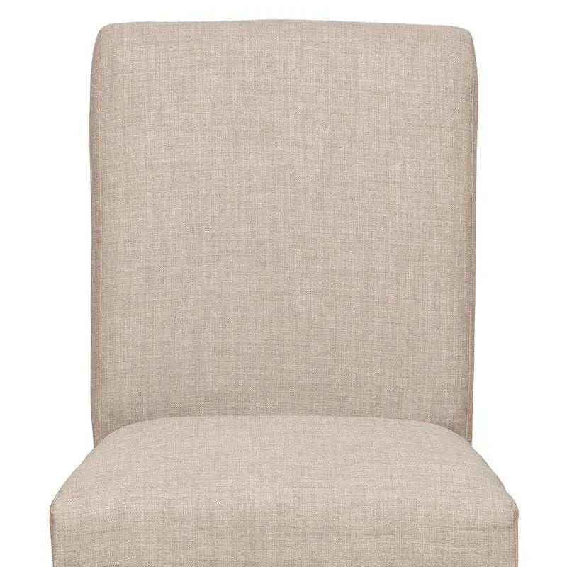 Chaise d'appoint en bois recouverte de tissu avec clous décoratifs, beige et noir