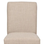 Chaise d'appoint en bois recouverte de tissu avec clous décoratifs, beige et noir
