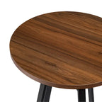 Table de bar ronde industrielle réglable avec plateau en bois et pivotante