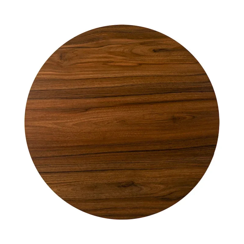 Table de bar ronde industrielle réglable avec plateau en bois et pivotante