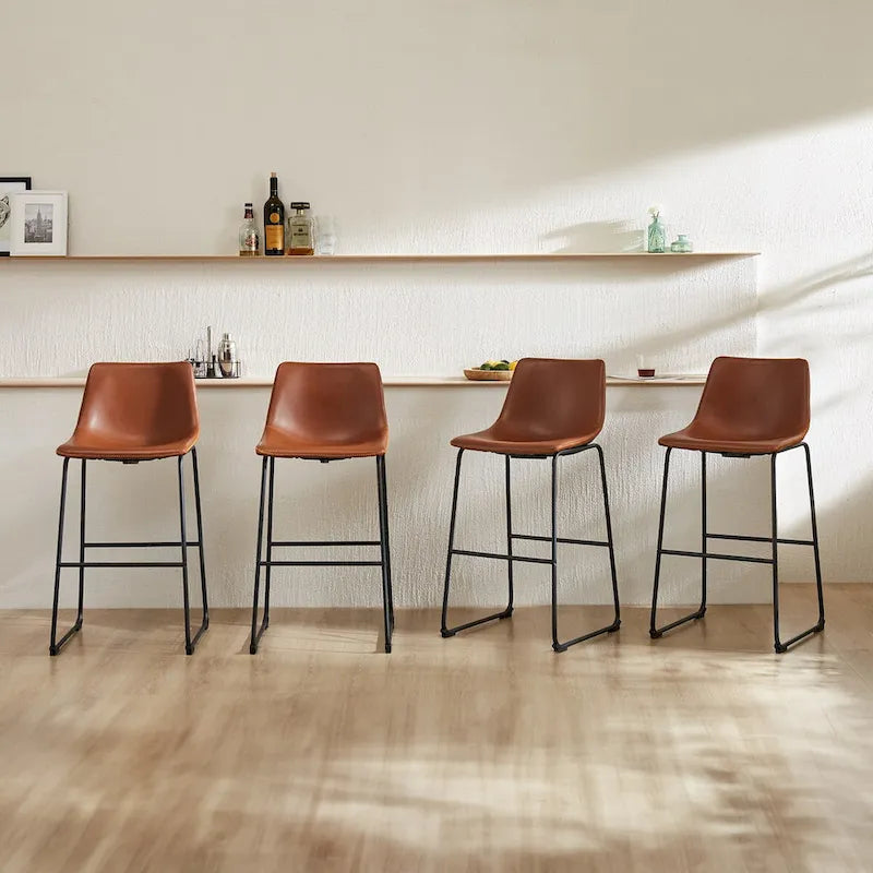 Tabourets de bar en cuir de 76 cm de hauteur (paquet de 2)