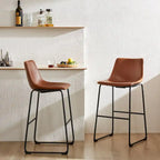 Tabourets de bar en cuir de 76 cm de hauteur (paquet de 2)