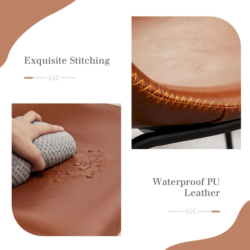Tabourets de bar en cuir de 76 cm de hauteur (paquet de 2)