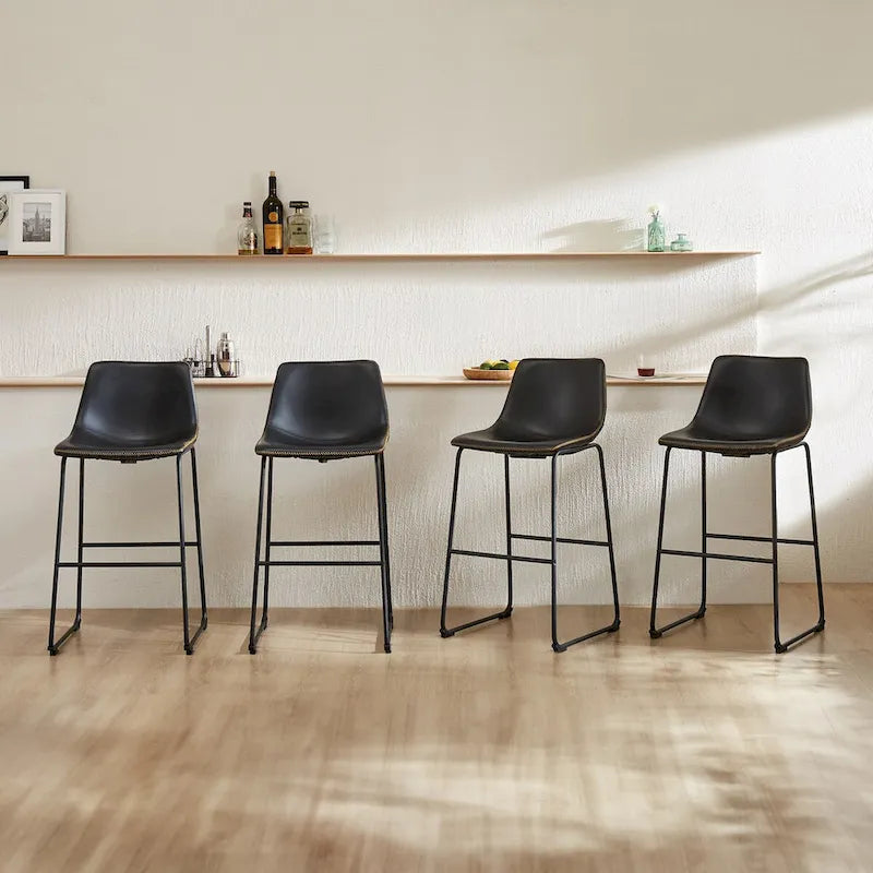 Tabourets de bar en cuir de 76 cm de hauteur (paquet de 2)