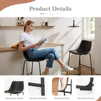 Tabourets de bar en cuir de 76 cm de hauteur (paquet de 2)