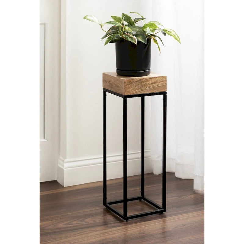 Table d'appoint en bois et métal – 8x8x23