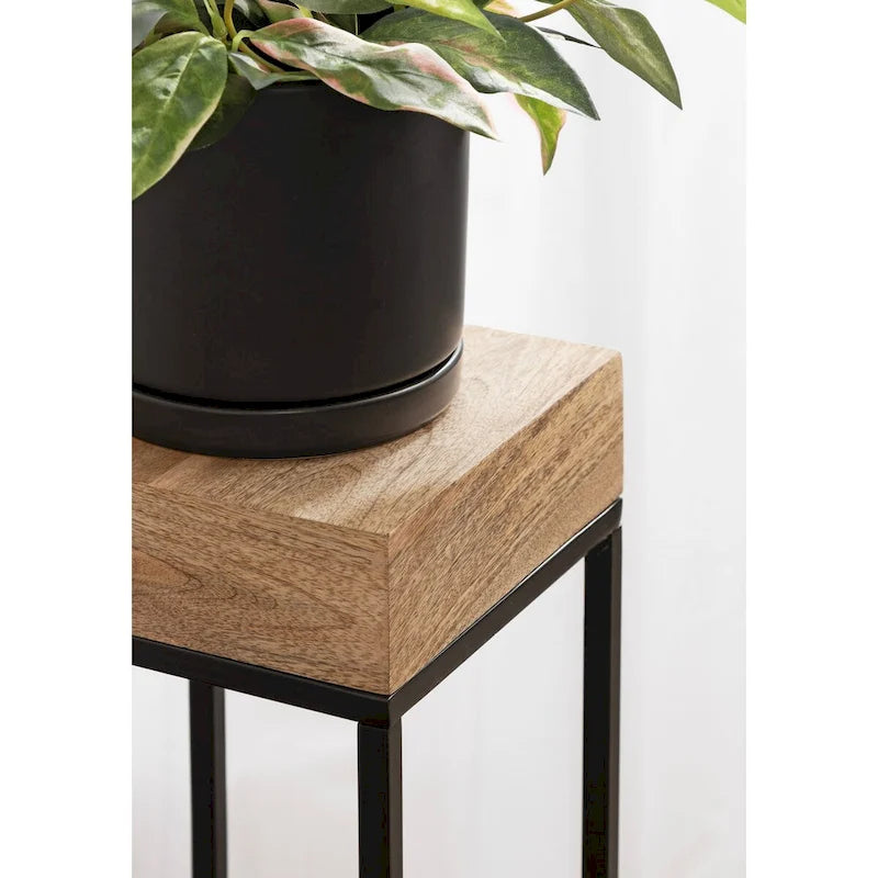 Table d'appoint en bois et métal – 8x8x23