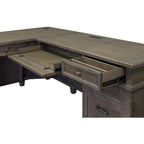 Bureau en L en bois et retour, table d'écriture, bureau, gris