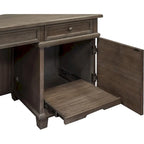 Bureau en L en bois et retour, table d'écriture, bureau, gris