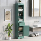 Meuble de rangement de salle de bain autoportant de 170 cm de haut avec portes et étagères réglables - 173 cm de haut