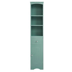 Meuble de rangement de salle de bain autoportant de 170 cm de haut avec portes et étagères réglables - 173 cm de haut