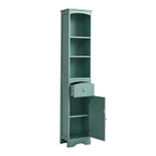 Meuble de rangement de salle de bain autoportant de 170 cm de haut avec portes et étagères réglables - 173 cm de haut
